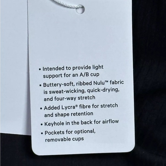 Lululemon Ribbed Nulu Asymmetrical Yoga Bra Size 8 with padding Black - Picture 15 of 16